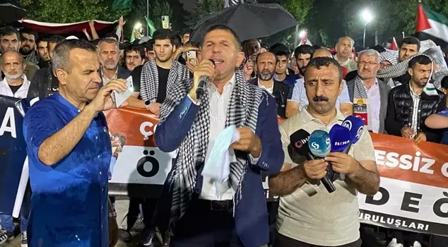 Êrîşên ku Îsraîl dibin ser Filistînê li Diyarbekirê hatin protestokirin