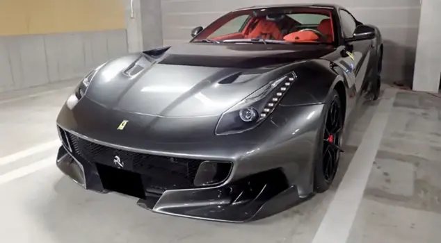 A Ferrari seized in Japan was sold for a record price.