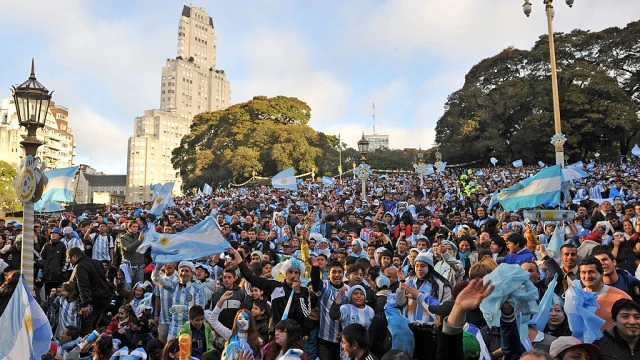 Football-Mad Argentina Fans Celebrate World Cup Final Berth