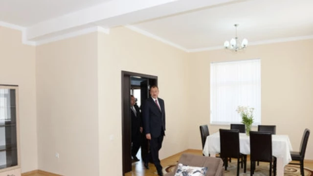 Azerbaijani President Reviews 25 Newly-Built Private Houses In Khizi
