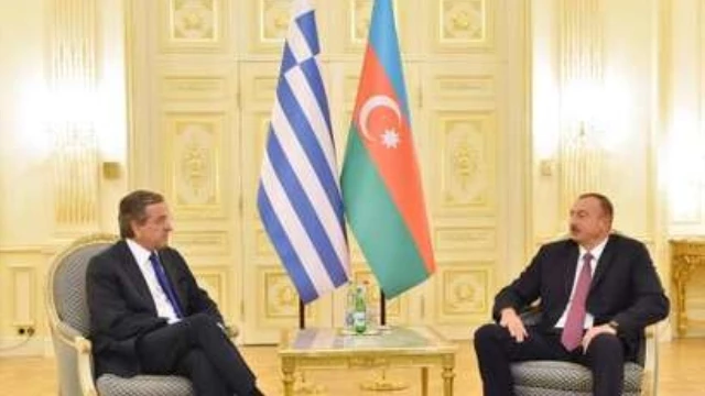 President Ilham Aliyev And Prime Minister Of Greece Antonis Samaras Hold A One-On-One Meeting