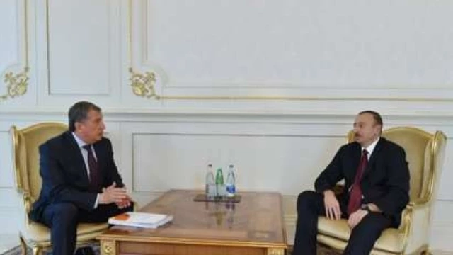 Azerbaijani President Receives President Of Rosneft