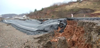 Zonguldak'ta Yapımı Yeni Tamamlanan Kara Yolu Çöktü