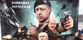 Yenikapı'ya ''Kahraman Savaşçılar'' Pankartı Damga Vurdu