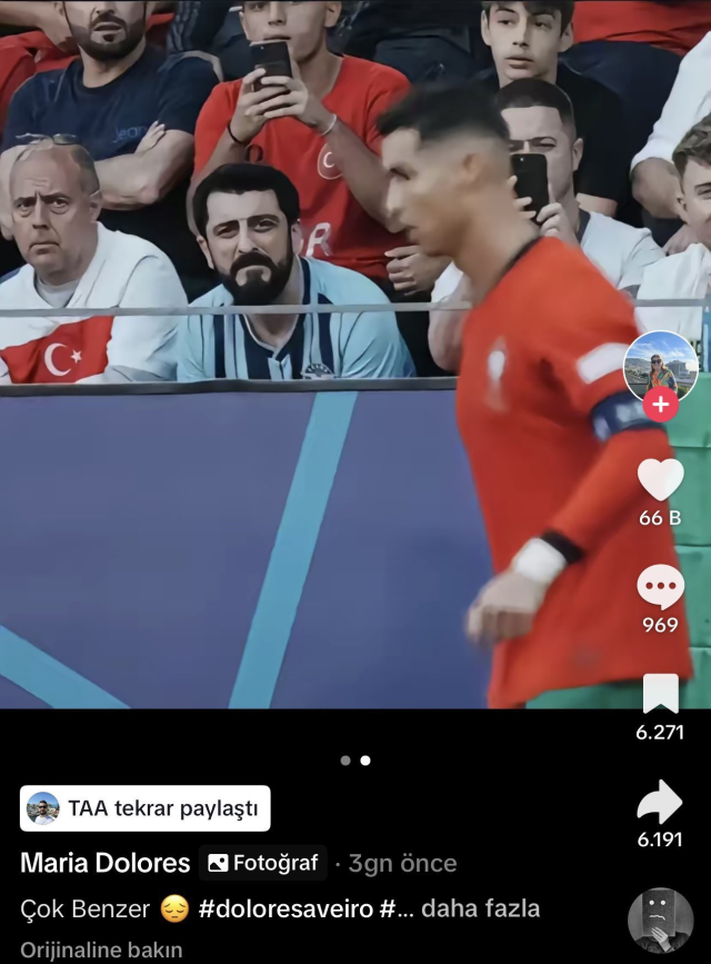 This resemblance surprised him too! Ronaldo's mother shared the Turkish influencer