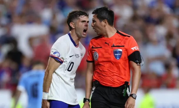 Christian Pulisic was shocked when the referee he argued with during the match refused to shake hands with him after the match.