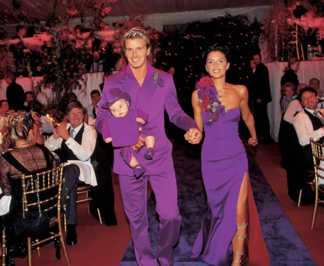 Victoria and David Beckham wore their wedding outfits again on their 25th anniversary of marriage