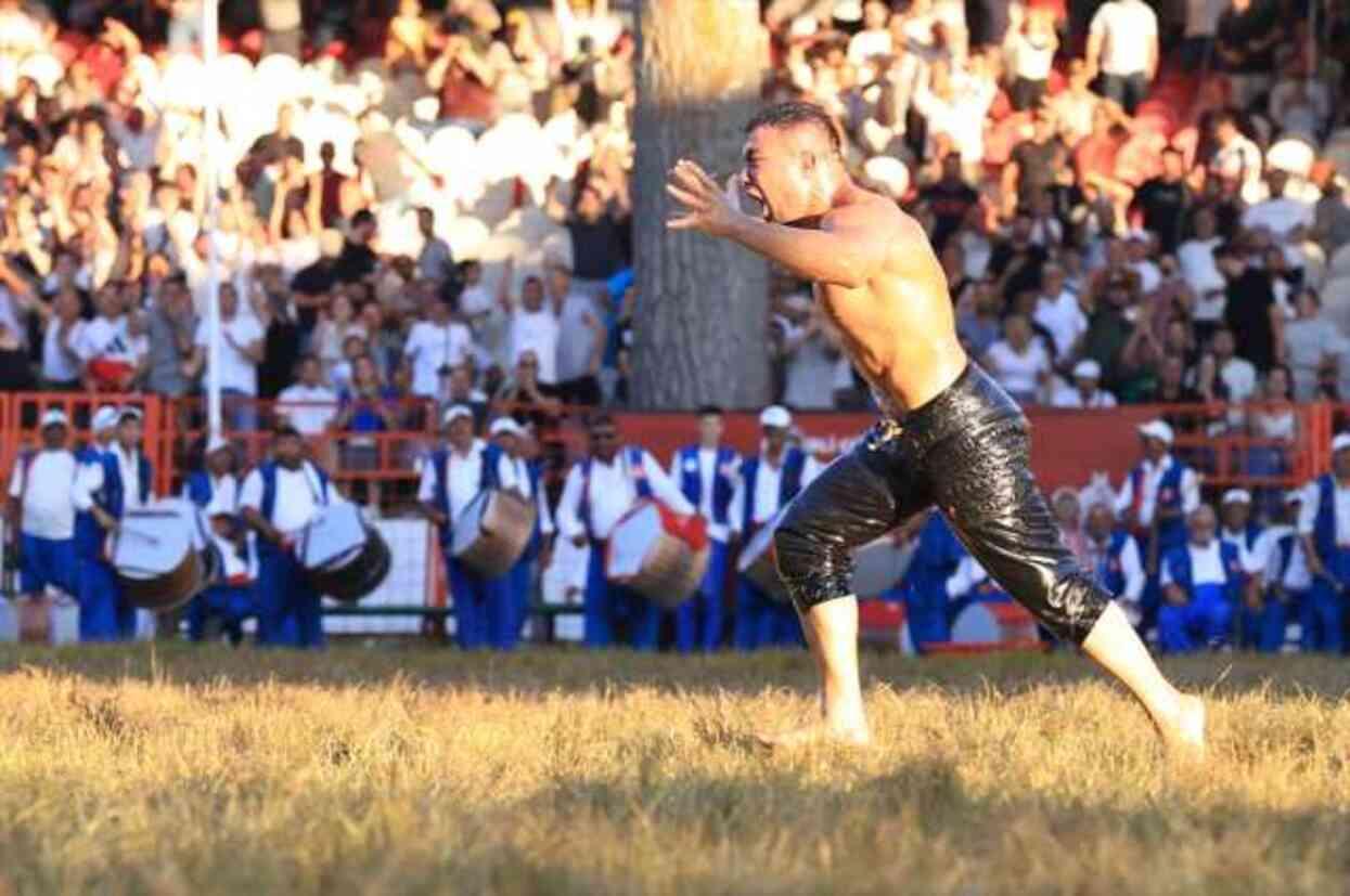 Yusuf Can Zeybek becomes the champion in the 663rd Historical Kırkpınar Oil Wrestling Championship