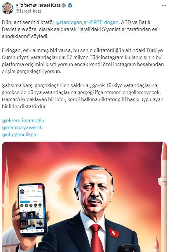 Another audacious post from Israeli Foreign Minister Katz! This time, he tagged İmamoğlu along with another name