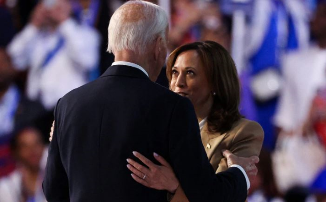 Joe Biden crying while giving a speech at the Democratic National Convention