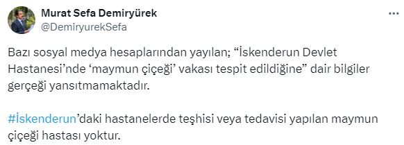 Is there a monkeypox case detected in Iskenderun? Statement from the district governor