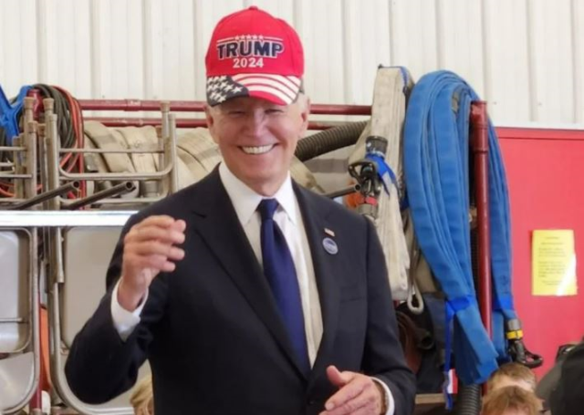 US President Joe Biden wore a Trump 2024 hat at the September 11 event