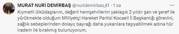 Attention-grabbing decision from the MHP chairman! Received Bahçeli's blessings yesterday, resigned today