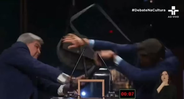 Mayoral candidate in Brazil attacks his opponent with a chair on live television program