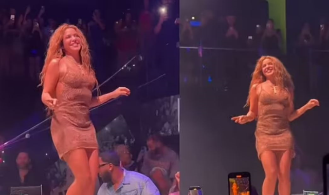 Shakira got angry and left the stage as some audience members tried to take pictures under her skirt