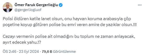 DEM Party member Gergerlioğlu reacts to the murderer of our police officer being dressed in a black bag