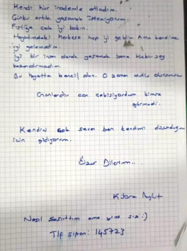 The farewell letter of the influencer Kübra Aykut who committed suicide has emerged