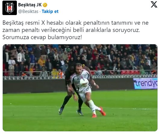 They made consecutive posts! Beşiktaş's reaction to the incident after the match involving Atilla Karaoğlan