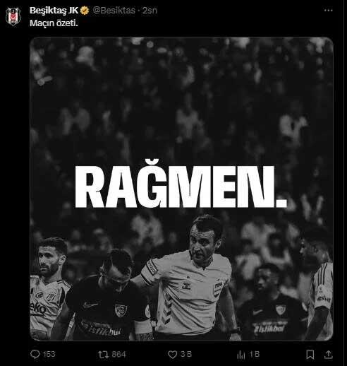 They made consecutive posts! Beşiktaş's reaction to the incident after the match involving Atilla Karaoğlan