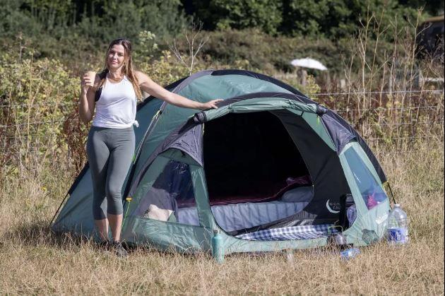 Homeless former Playboy model Louise Glover has started living in a tent