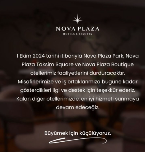 Istanbul's famous hotel chain closed 3 locations due to economic difficulties