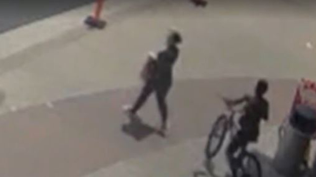 Police in the U.S. are searching everywhere for the cyclist who harassed 2 women in the shopping mall