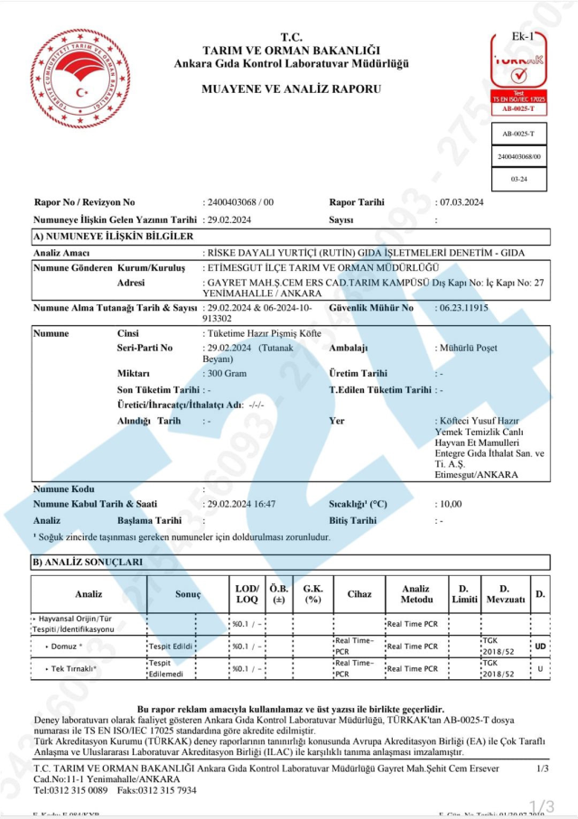 Documents published! The company that fed pork to citizens was Köfteci Yusuf