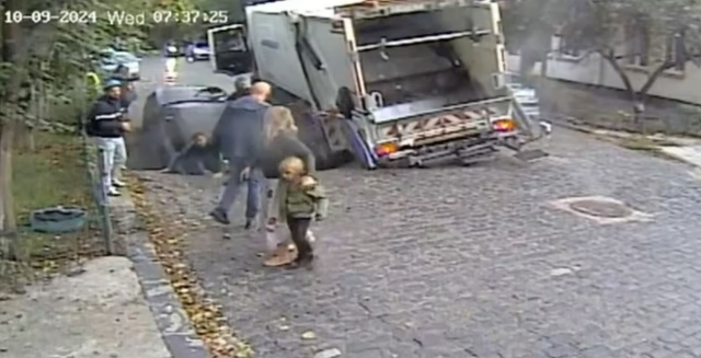 The giant hole that opened on the road in Romania swallowed a mother and her 5-year-old son