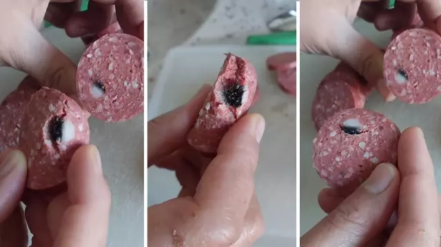 A hairball came out of the beef sausage.