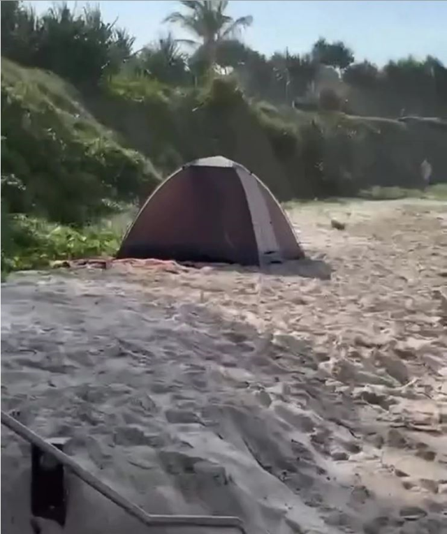 The couple engaging in sexual activity in the tent they set up on the beach drew significant backlash on social media