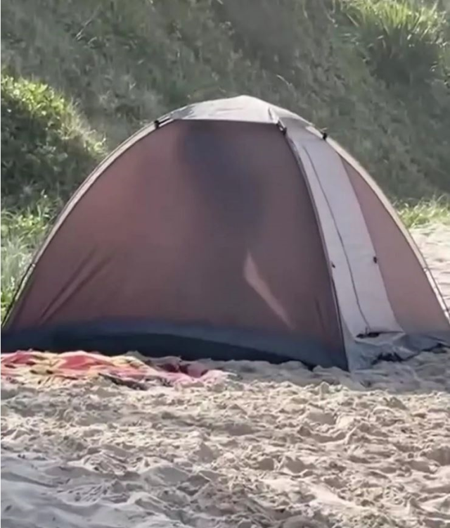 The couple engaging in sexual activity in the tent they set up on the beach drew significant backlash on social media