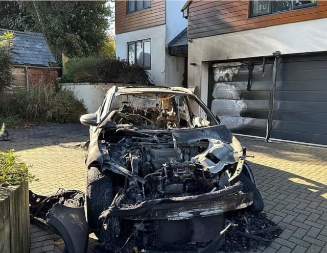 The luxury car exploded like a bomb while charging