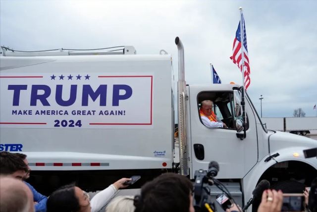 Trump responded to Biden, who called him 'Garbage', by using a garbage truck