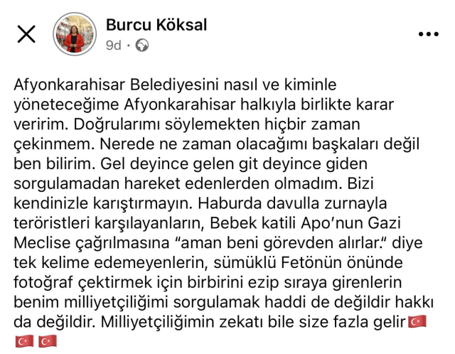 Poisonous words from Burcu Köksal, who did not come to support Ahmet Özer