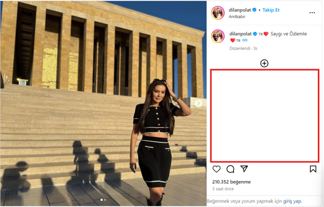 Dilan Polat's Anıtkabir post drew reactions