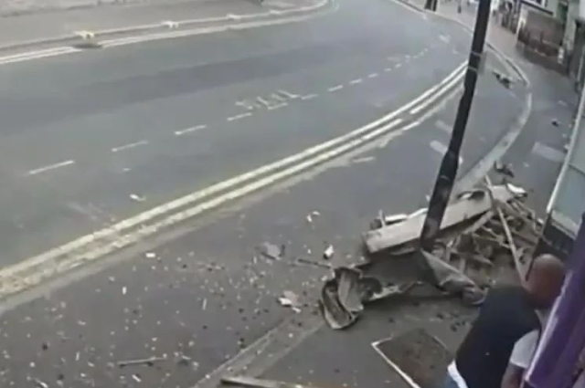 A bus hit a man walking on the road! He got up as if nothing happened and went to the tavern