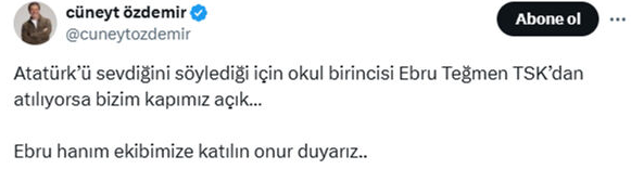 Surprising offer to Lieutenant Ebru Eroğlu, who is requested to be dismissed from TSK by Cüneyt Özdemir