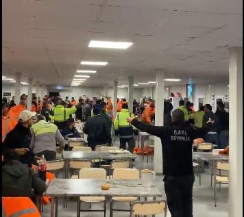 Fight among workers in Akkuyu: Tables and chairs flying in the air