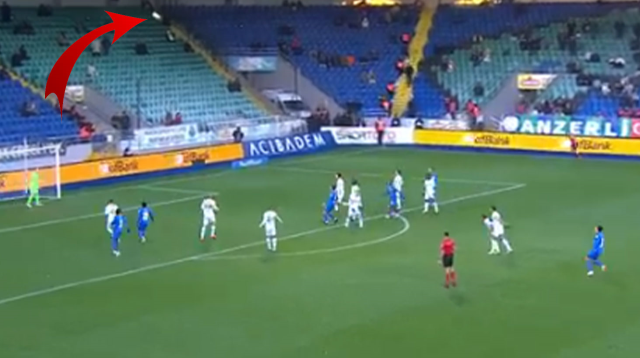 Rizespor's star couldn't gain speed: The free kick he took went to the roof