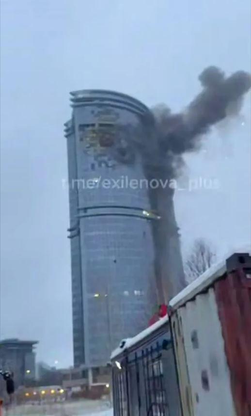 Ukraine hit a 120-meter tall skyscraper in Russia