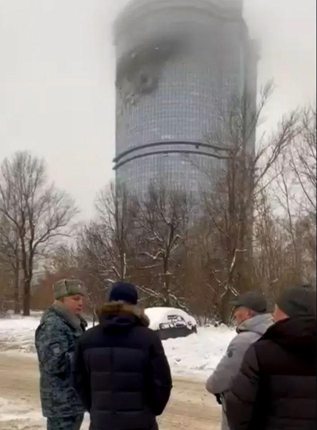 Ukraine hit a 120-meter tall skyscraper in Russia