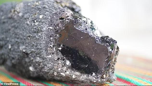 Black rocks fell from the sky after lightning struck