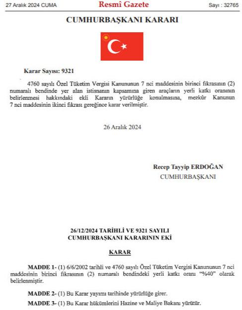 A new era has begun with Erdoğan's signature! Here are the vehicles that can be purchased without ÖTV