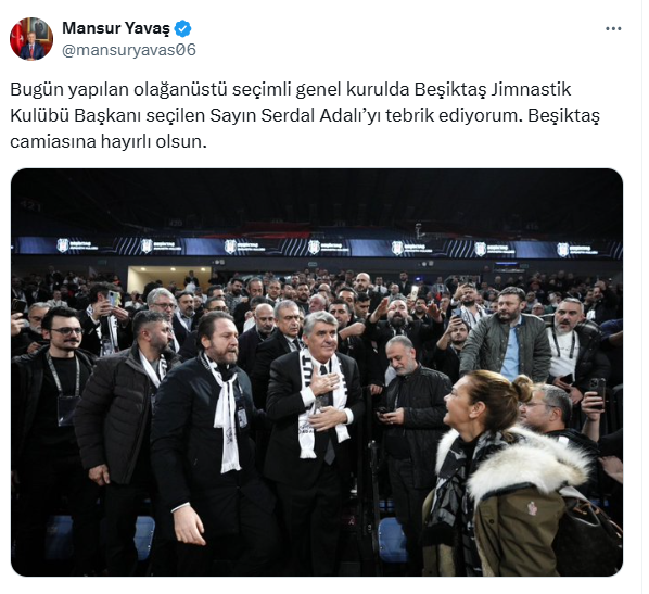 The first statement from Beşiktaş's new president Serdal Adalı has arrived