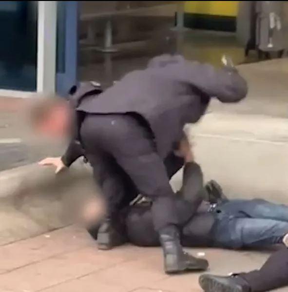 Police violence at Manchester Airport captured on camera