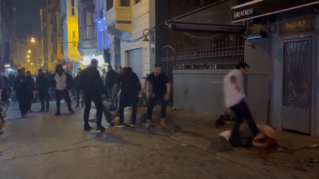 Kicks and punches flew in Taksim
