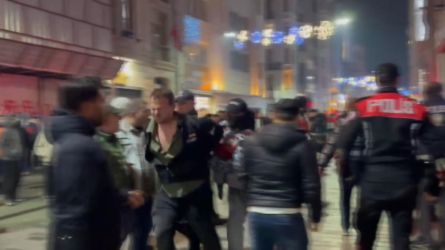 Kicks and punches flew in Taksim