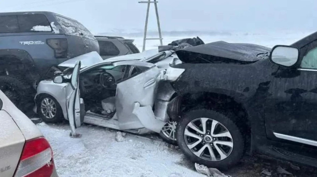 Chain collision involving 95 vehicles in Kazakhstan