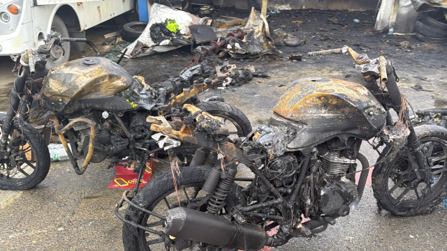 22 motorcycles burned to ashes in the heart of Istanbul