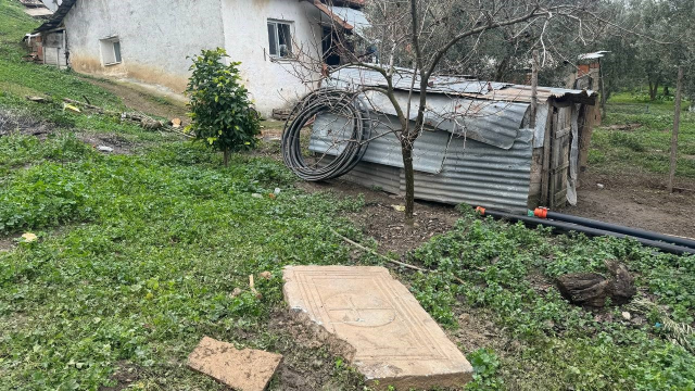 A sarcophagus was found attached to the farmer's plow while plowing the field